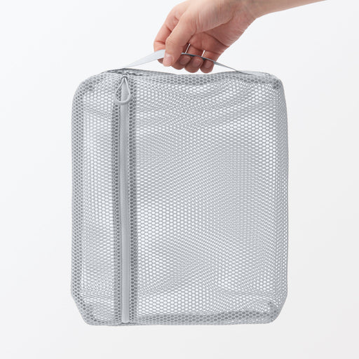 Gusset Mesh Case Large - Gray MUJI
