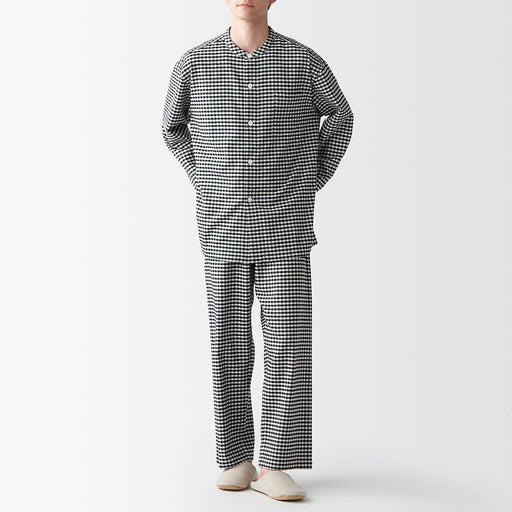 Men's Side-Seamless Flannel Stand Collar Pajamas MUJI