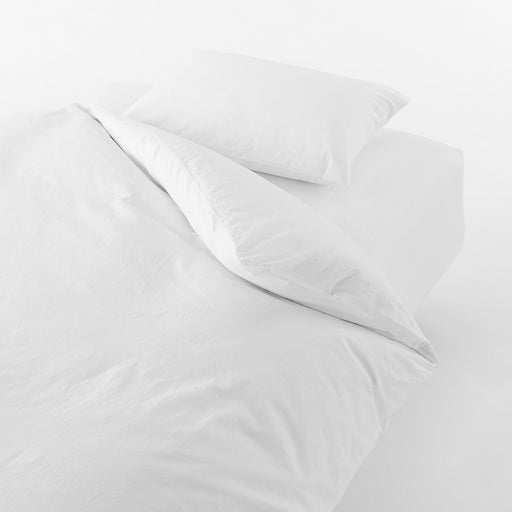 Washed Cotton Fitted Sheet Off White MUJI