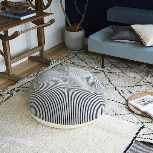 IDÉE PUUF Cover - White x Black (Cushion Sold Separately) MUJI