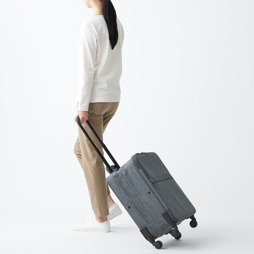 Easy To Store Soft Carry On Suitcase Small Light Gray MUJI