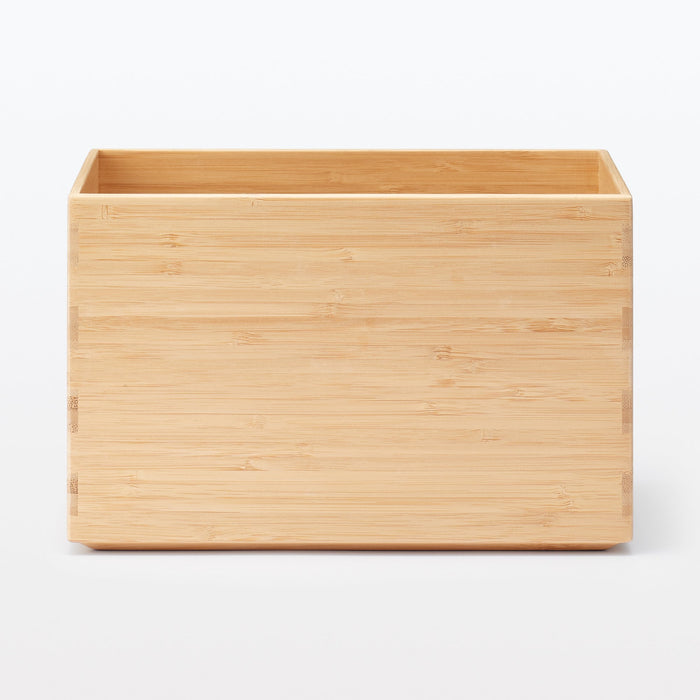 Muji Box Stackable Bamboo Box - Half - Medium | Storage & Organization | MUJI USA