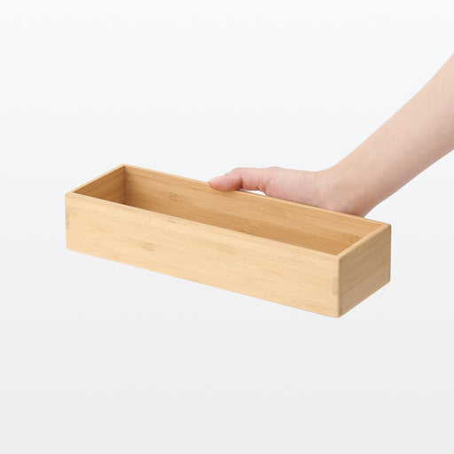 Stackable Bamboo Organizer Box - Small (W3.3 x D10.2 x H2.2") MUJI