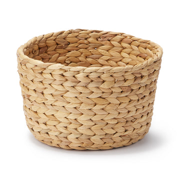 Water Hyacinth Basket - Round - Shallow Dia. 9.8 x H6.3" MUJI