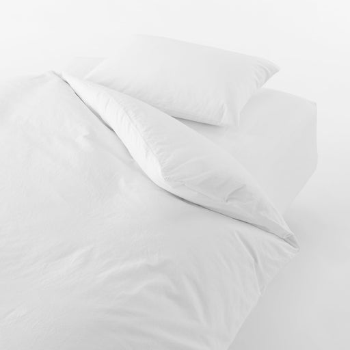 Washed Cotton Duvet Cover Off White MUJI