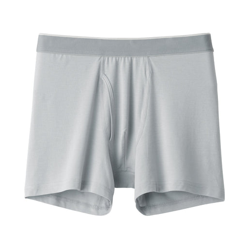 Men's Smooth Front Open Boxer Brief Light Gray MUJI