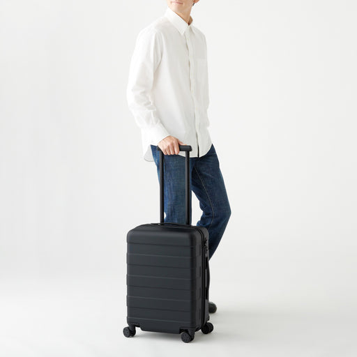 Adjustable Handle Hard Shell Suitcase 36L | Carry-On Black MUJI