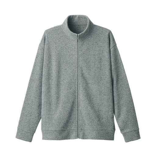 Men's Knit Fleece Stand Collar Jacket Gray MUJI