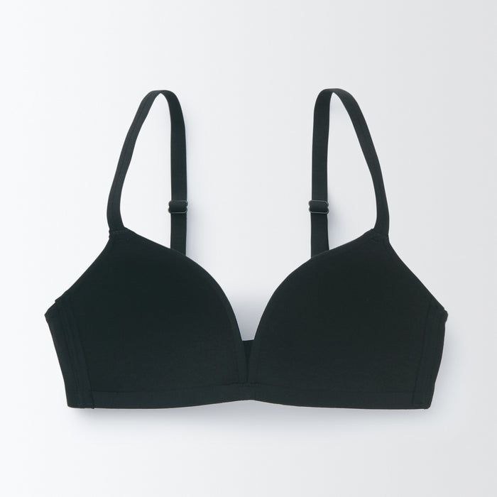 Black Moulded cotton push-up bra - Buy Online