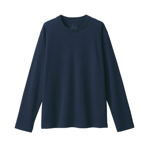 Women's Interlock Crew Neck Long Sleeve T-Shirt Navy MUJI