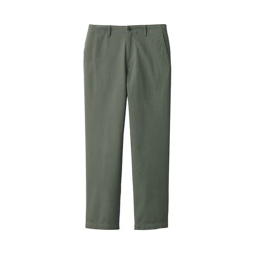 Men's Chino Regular Pants Inseam (L30") Khaki Green MUJI