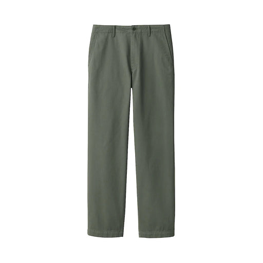 Men's Chino Regular Fit Pants (L32") Khaki Green MUJI