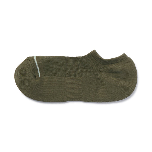 Right Angle Pile Sneaker-In Socks Khaki Green Stripe MUJI