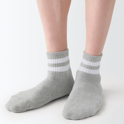 Right Angle Pile Striped Short Socks MUJI