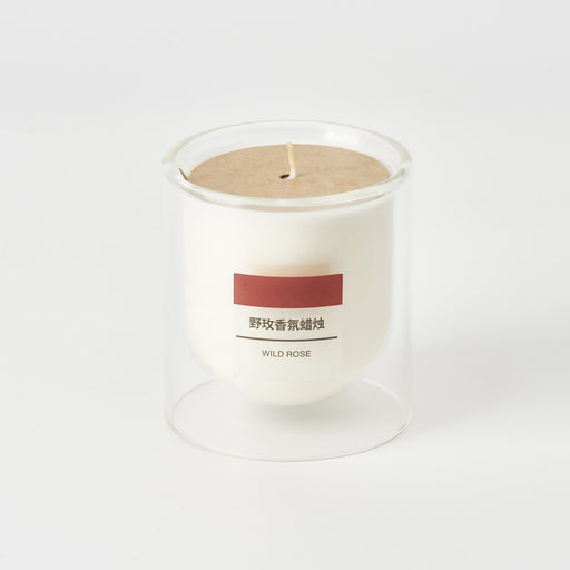 Scented Double Wall Glass Candle - Wild Rose MUJI