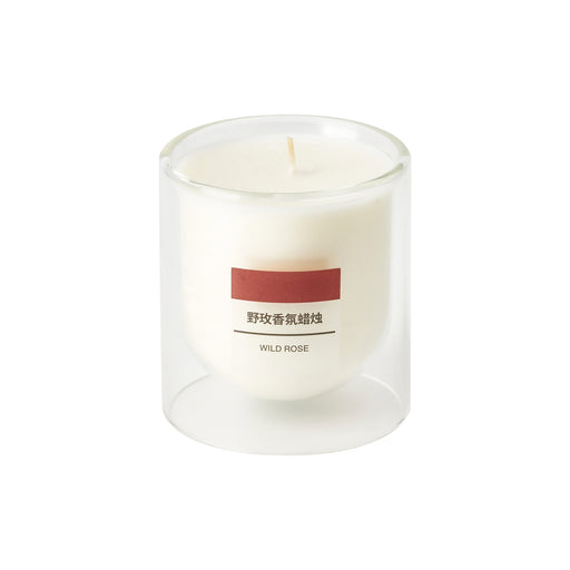 Scented Double Wall Glass Candle - Wild Rose MUJI