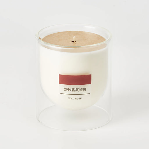Scented Double Wall Glass Candle - Wild Rose MUJI