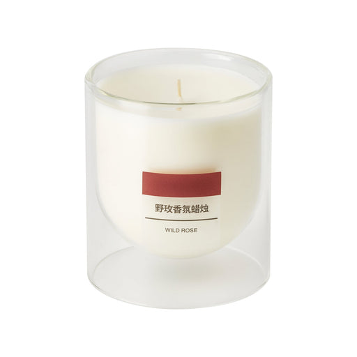 Scented Double Wall Glass Candle - Wild Rose MUJI
