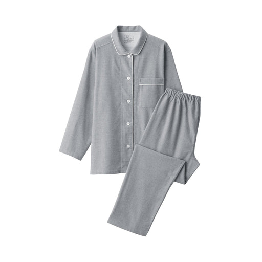 Women's Side Seamless Flannel Pajamas Gray MUJI