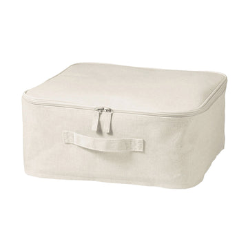 Polyester Linen Soft Box Square with Lid - Small MUJI