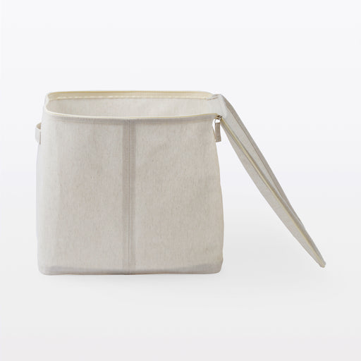 Polyester Linen Soft Box with Lid - Large MUJI