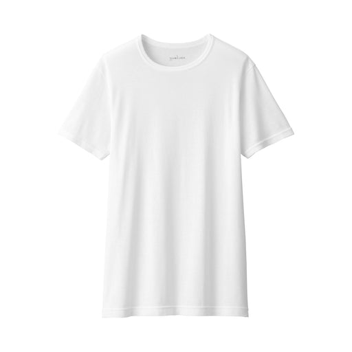 Men's Breathable Cotton Crew Neck Short Sleeve T-Shirt White MUJI