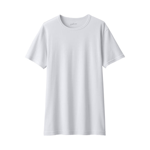 Men's Breathable Cotton Crew Neck Short Sleeve T-Shirt Light Gray MUJI