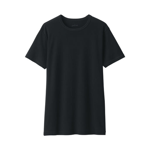 Men's Breathable Cotton Crew Neck Short Sleeve T-Shirt Black MUJI