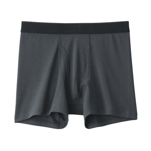 Men's Smooth Front Open Boxer Briefs Dark Gray MUJI