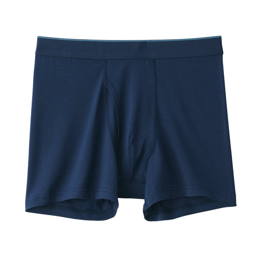 Men's Smooth Front Open Boxer Briefs Dark Navy MUJI