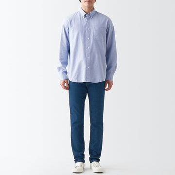 Men's Stretch Denim Slim Pants Blue (L30") MUJI