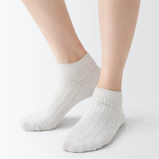 Right Angle Pattern Stitch Sneaker Socks MUJI