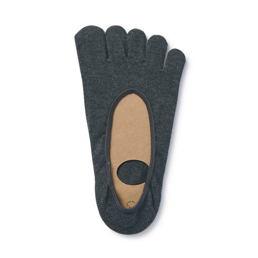 Silicone Gripper No-show 5 Toe Socks Charcoal Gray MUJI