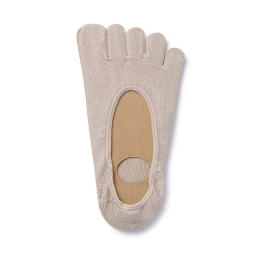 Silicone Gripper No-show 5 Toe Socks Pale Brown MUJI
