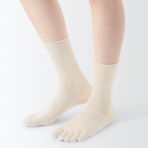 Right Angle Silk Blend 5-Toe Socks - 24.0cm (US W7.5/M6) MUJI