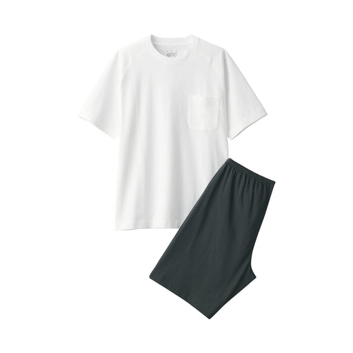 Men's Short Sleeve Loungewear Set White MUJI