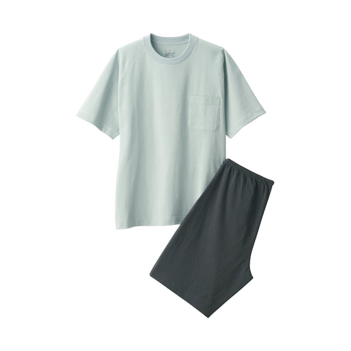 Men's Short Sleeve Loungewear Set Pale Green MUJI