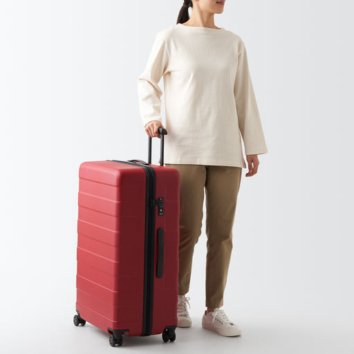 Adjustable Handle Hard Shell Suitcase 105L - Red | Check-In Default Title MUJI