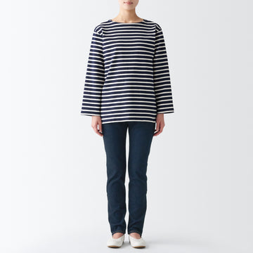 Women's Stretch Denim Slim Pants Dark Navy (L 30inch / 75cm) MUJI