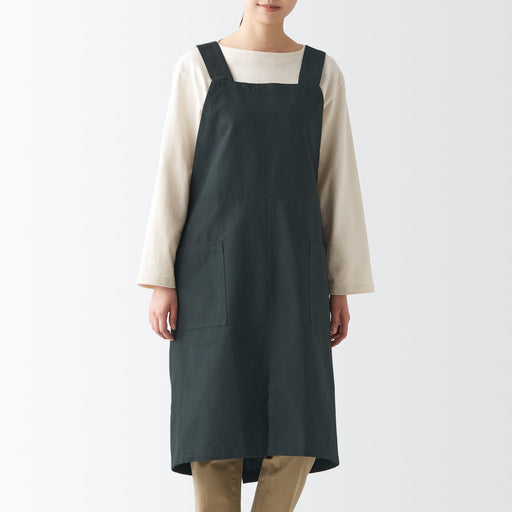 Plain Weave Cotton Shoulder Strap Apron - Dark Grey MUJI
