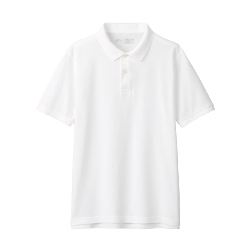 Men's Washed Pique Polo Shirt White MUJI