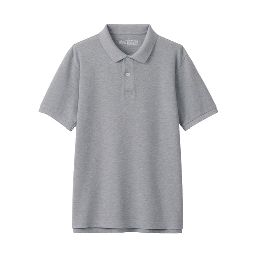Men's Washed Pique Polo Shirt Gray MUJI