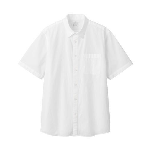 Men's Washed Broadcloth Short Sleeve Shirt White MUJI
