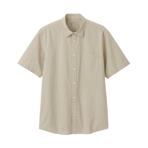 Men's Washed Broadcloth Short Sleeve Shirt Pale Green MUJI
