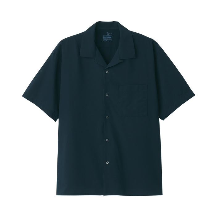 Men's Seersucker Open Collar Short Sleeve Shirt
