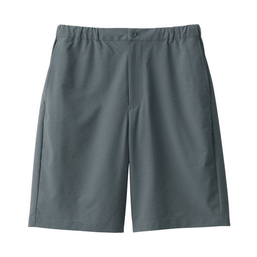 Men's Seersucker Wide Short Pants Charcoal Gray MUJI