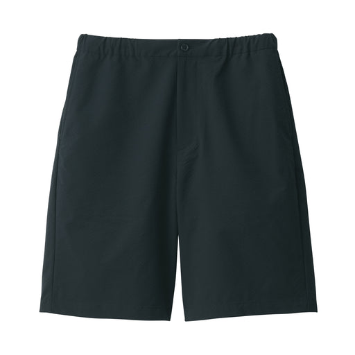 Men's Seersucker Wide Short Pants Black MUJI