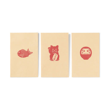 Bamboo Paper Petit Envelope - Lucky Charms (3 Pack) MUJI