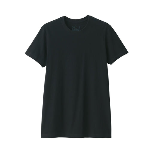 Men's Side Seamless Jersey Crew Neck Short Sleeve T-Shirt Black MUJI
