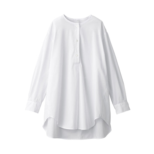 Women's Quick-Dry Broadcloth Long Sleeve Tunic White MUJI